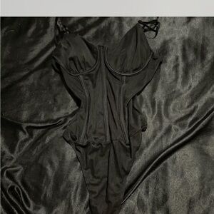 Rue21 Black Bodysuit with Strappy Design